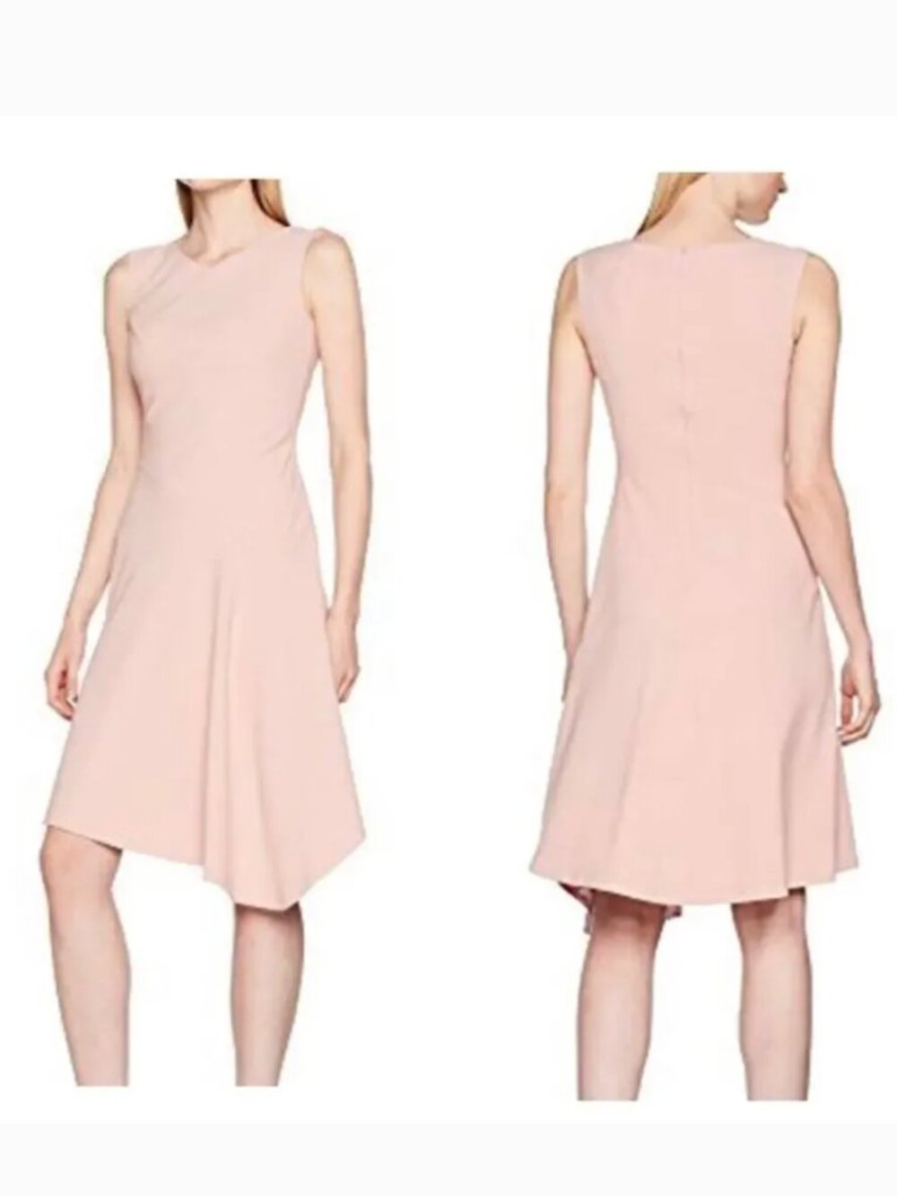 LK Bennett Dusty Rose Assymetrical Hem Dress